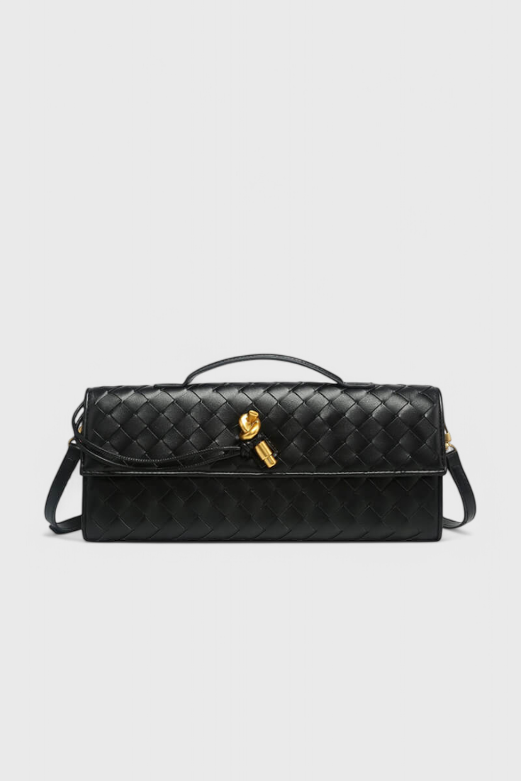 Melanie | Cartera de mano con lazo dorado