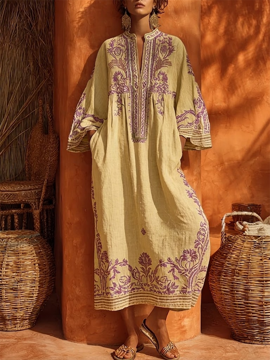 Celestina - Vestido boho bordado con encanto mediterráneo
