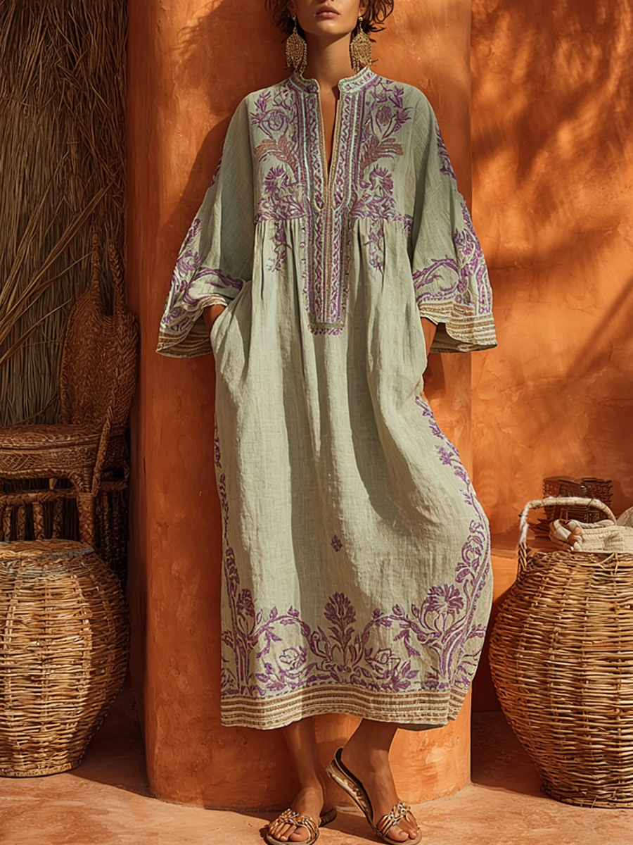 Celestina - Vestido boho bordado con encanto mediterráneo