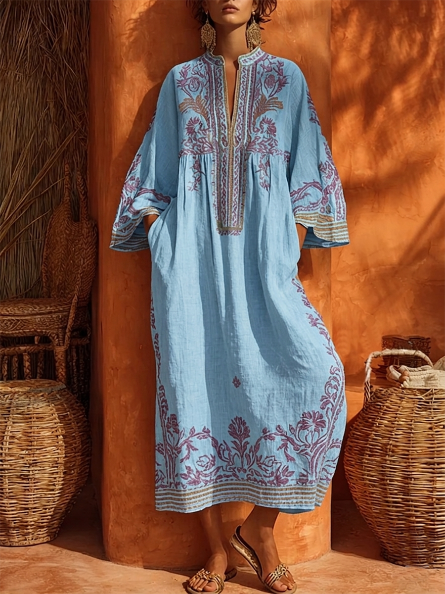 Celestina - Vestido boho bordado con encanto mediterráneo